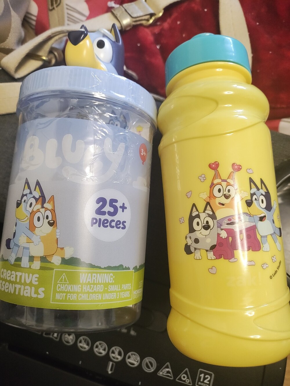Bluey Kids Creative Set & Yellow Water Bottle - Blue / Yellow